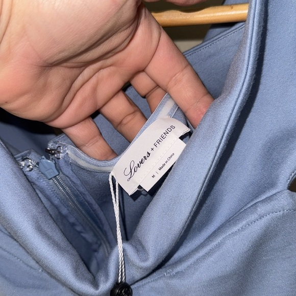 Lovers + friends dress off the shoulder baby blue stretch medium NEW - Picture 3 of 7